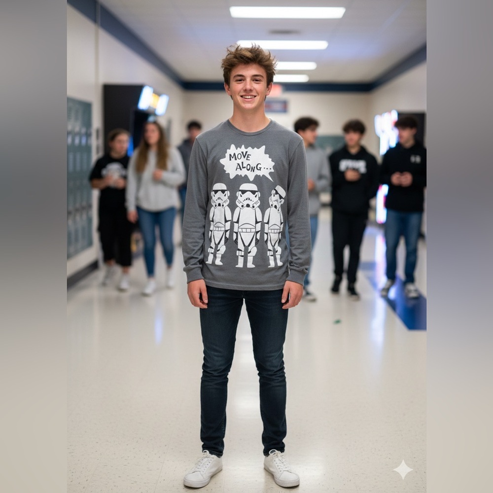 Star Wars Gray Stormtrooper Long Sleeve Tee Size small